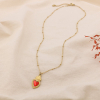 Collier Pendentif Coeur Sacré Ex-Voto Acier Inox. 0125149 rouge