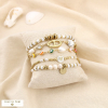 Ensemble de 6 bracelets acier inox. nacre pierre 0225188
