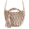 Sac à main tressé avec bandoulière chaîne amovible 0925023 taupe