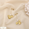Boucles d’oreilles floral acier perle d’eau douce 0325094 doré