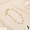 Chaine de cheville acier bille pierre cristal 0225198 orange