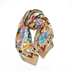 Écharpe en Soie et Viscose à Motif Cœur Multicolore 0725004 taupe
