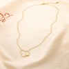Collier cœur ouvert et cœur brillant acier inox. 0125135 doré