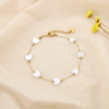 Bracelet cœurs nacre naturelle chaîne acier inox. 0225201 blanc