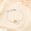 Bracelet double cœur entrelacé en acier inoxydable 0225169 doré/argenté