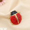 Broche acier inoxydable émail coccinelle 0525022 rouge