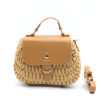 Sac à bandoulière paille papier rabat simili-cuir Flora&Co 0924024 beige