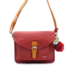 Sac à bandoulière SANS POMPON façon cartable Flora&Co simili-cuir souple femme 0922048 rouge foncé