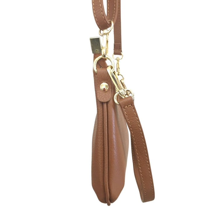 Sac à bandoulière cuir véritable grainé 0924515 camel