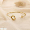 Bracelet jonc ouvert Nœud stylisé acier inoxydable 0225136 doré