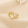 Bague ouverte design chaîne stylisée acier inox. 0425046 doré