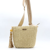 Sac seau Flora&Co paille papier simili-cuir 0925027 écru
