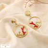 Boucles d’oreilles acier coquillage corail astérie 0325109 rouge
