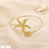 Bracelet bras jonc acier étoile escargot de mer 0225148 doré
