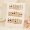 Ensemble 12 boucles d’oreilles acier émail strass 0325157 multi