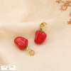 2 Charms poivron breloque acier inoxydable émail 0625054 rouge