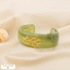 Bracelet jonc marin corail acier résine marbrée 0225173 vert