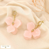 Boucles d'oreilles acier inox fleur résine colorée 0325160 rose