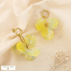 Boucles d'oreilles fleur acier résine motifs fruits 0325135 jaune