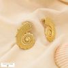 Boucles d’oreilles marin acier escargot de mer 0325162 doré