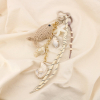 Bijou de sac porte-clés poisson crocheté coquillage 0825027 naturel/beige