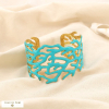Bracelet jonc marin ajouré corail acier émail 0225176 bleu turquoise