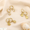 Set mini 3 boucles d'oreilles marin acier acrylique 0325118 doré