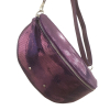 Sac banane cuir véritable lamé effet métallisé 0924037 violet