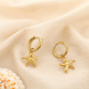 Boucles d'oreilles étoile de mer minimaliste acier 0325170 doré