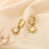 Boucles d'oreilles soleil mini-créole acier nacre 0325175 doré