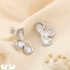 Boucles d’oreilles pétale sculpturale acier inox 0325123 argenté