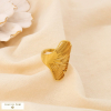 Bague acier inoxydable feuille ginkgo ajourée 0425056 doré