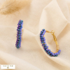 Boucles d’oreilles créole acier inoxydable cristal 0325086 bleu foncé