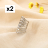 2 Bagues d'oreilles acier inoxydable ajouré 0325095 argenté