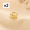 2 Bijoux d'oreilles soleil minimaliste acier inox 0325101 doré
