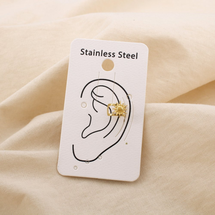 2 Bijoux d'oreilles soleil minimaliste acier inox 0325101 doré