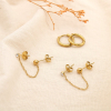 Ensemble bijoux d’oreilles acier inoxydable strass 0325111 doré