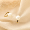 Boucles d'oreilles acier inoxydable perle acrylique 0325106 blanc