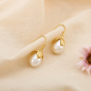 Boucles d'oreilles acier fruit perle acrylique 0325103 blanc