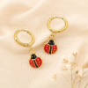 Boucles d’oreilles coccinelle mini acier émail 0325194 rouge