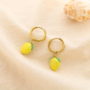 Boucles d’oreilles minimaliste citron acier émail 0325195 jaune