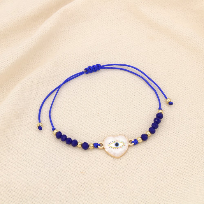 Ensemble 12 bracelets coulissant œil émail cristal 0225246 bleu foncé