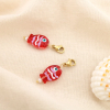 2 Charms breloque poisson acier inoxydable verre 0625115 rouge bordeaux
