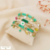 Ensemble de 6 Bracelets Femme en Acier Inoxydable 0225256 vert