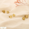 Set 3 boucles d'oreilles acier fleur cœur soleil 0325129 doré