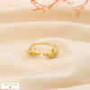 Bague acier inoxydable ouverte effet nœud torsadé 0425083 doré