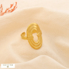 Bague acier inoxydable ouverte ovale ajouré design 0425085 doré