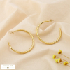 Boucles d’oreilles demi-créoles acier effet torsadé 0325120 doré