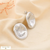 Boucles d’oreilles acier inoxydable martelé 0325149 argenté