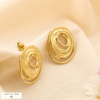 Boucles d’oreilles acier inox ovale ajouré texturé 0325150 doré